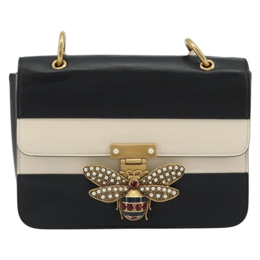 Gucci Queen Margaret Flap Colorblock Leather Black Leather Shoulder Bag Bag